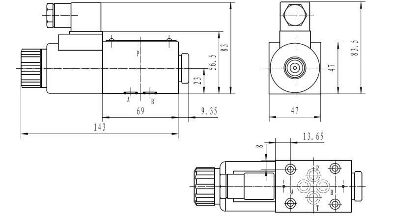 HIDRAULIČNI ELEKTRO MAGNETNI VENTIL KV-4/2 CETOP 3 12/24/230V 3B