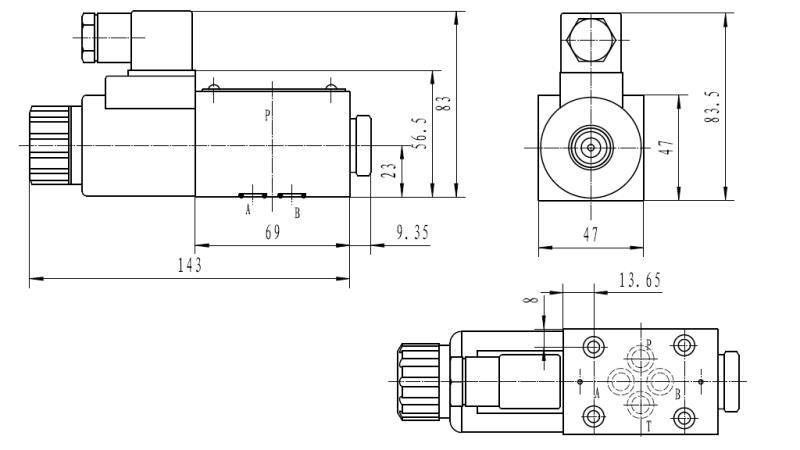 HIDRAULIČNI ELEKTRO MAGNETNI VENTIL KV-4/2 CETOP 3 12/24/230V N51B