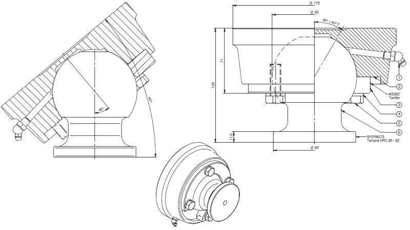 BALL FÜR TELESCOPIC ZYLINDER FI 92 max. 50 Tonnen