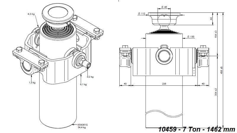 CILINDRO TELESCOPICO COMPACT 5 SFILATE 1462mm x125 -SFERA